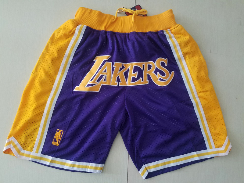 Men 2019 NBA Nike Los Angeles Lakers purple shorts